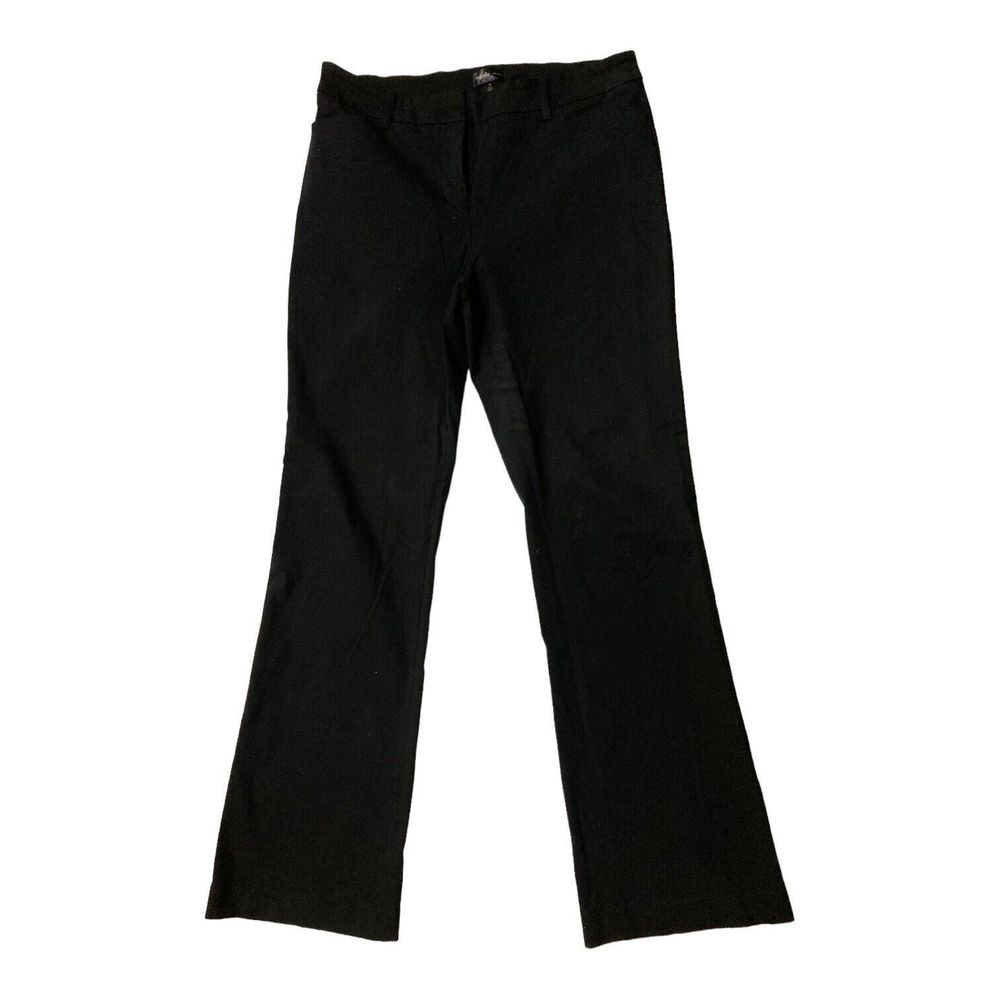 Rafaella Modern Comfort Stretch Pants Womens 12 Black Straight Leg EUC